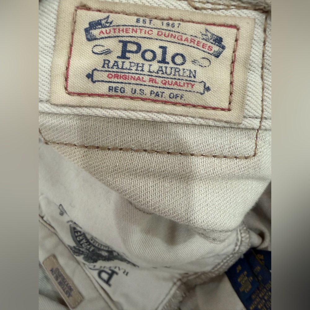 Ralph Lauren Polo Astor Slim Boyfriend Jeans in Beige - Picture 3 of 7